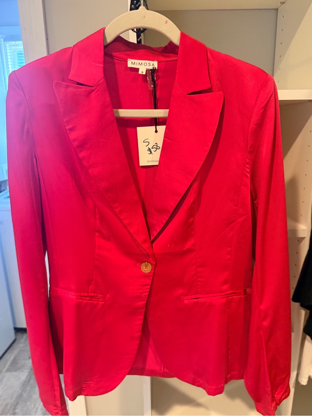 Mimosa Women's Red Single-Button Tailored Blazer